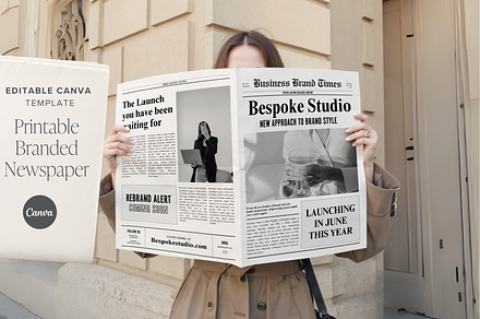 Newspaper Template Canva Editable