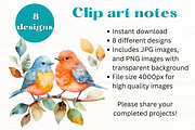 Cute Song Birds Watercolor Clipart, an Animal Illustration by Mermaids Cove (Thumbnail 6 of 9)