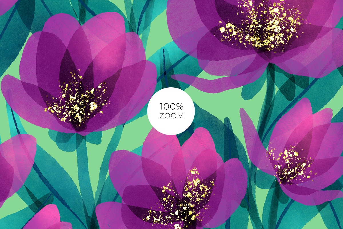 Violet Jade Garden Pattern, a Pattern Graphic by Velliniki (Photo 6 of 12)