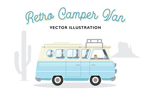 Retro Camper Van Vector