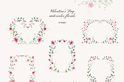 Valentine’s Day watercolor florals, a Decorative Illustration by Yuliia Lashevska (Thumbnail 7 of 11)