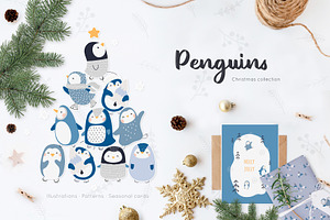 Penguins.Christmas collection
