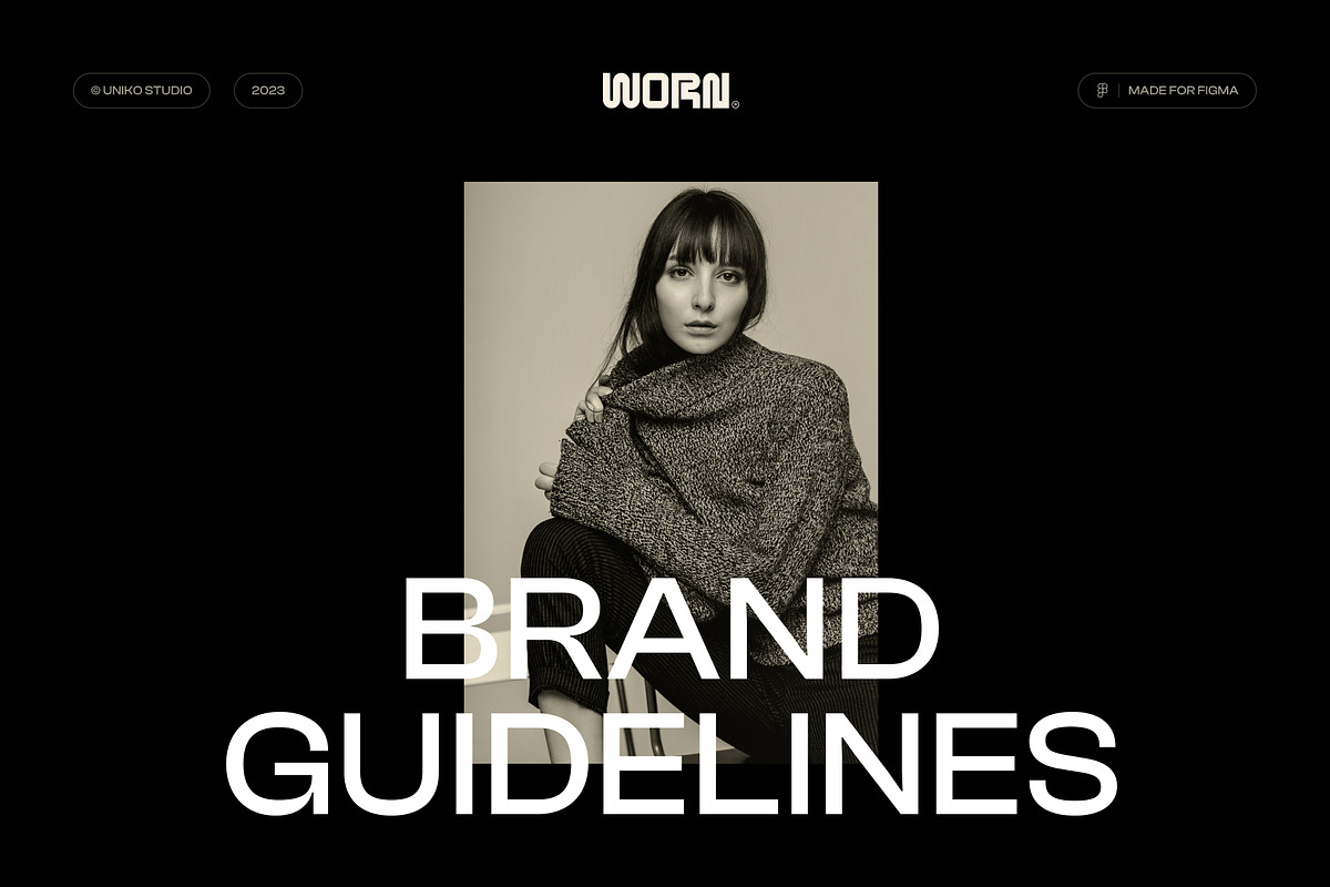 WORN — Brand Guidelines Template, a Branding & Logo Template by Uniko Studio (Photo 1 of 11)