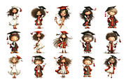 Graduation Kids Watercolor Clipart, an Education Illustration by Nicolle's Colorful Art (Thumbnail 2 of 5)