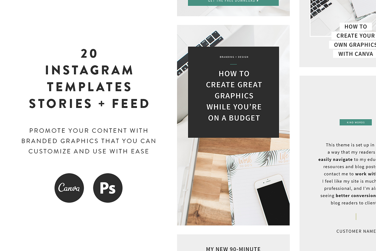 Jade Instagram Templates, a Social Media Template by Coded Creative (Photo 1 of 5)