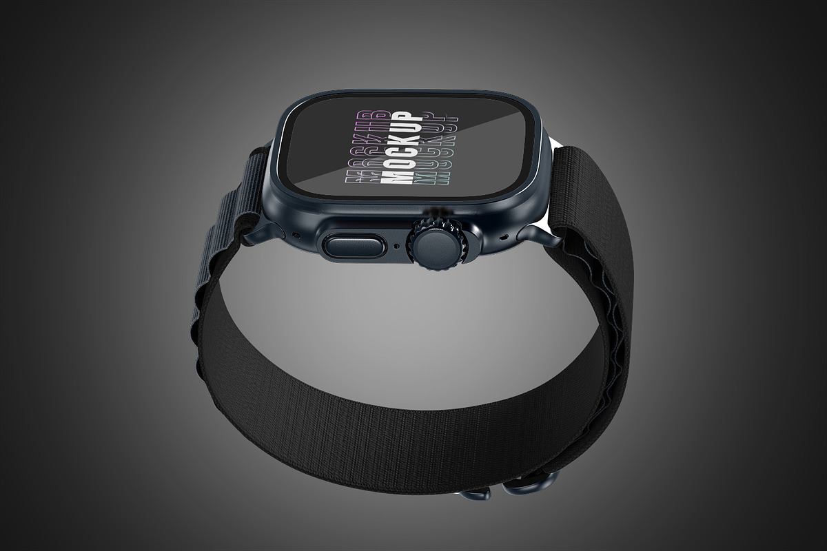 Apple Watch Ultra Mockup, a Wearable Device Mockup by pixelmock (Photo 10 of 17)