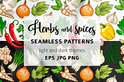 Vector vegetable pattern with herbs, a Pattern Graphic by Primula`s shop (Thumbnail 1 of 3)
