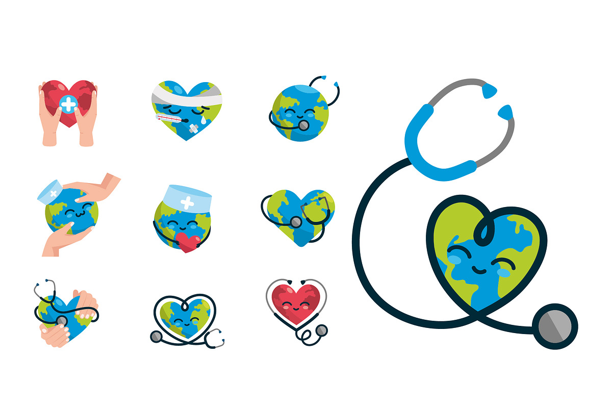 World Health Day Illustration Set