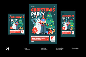 Cheerful Christmas Party Flyer, a Flyer Template by Neermana