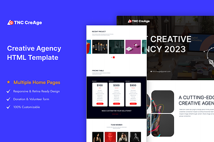 CreAge, Creative Agency Web Template, a HTML Template by TNCFlow