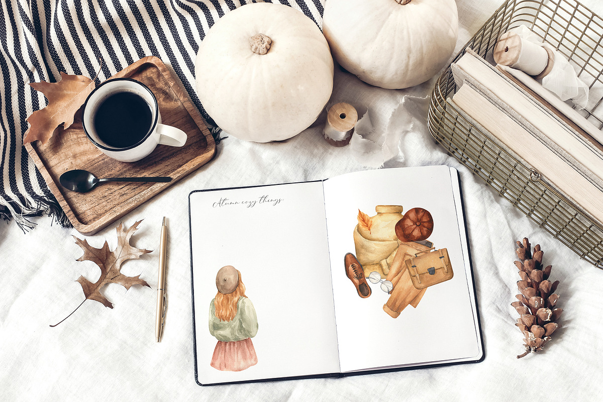 Cozy Autumn Watercolor, a Seasonal Illustration by LiChu Art (Photo 8 of 20)