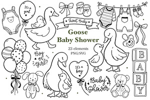 Goose Baby Clipart PNG SVG