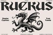 KSP Ruckus, a Blackletter Font by letrasdegs (Thumbnail 1 of 8)