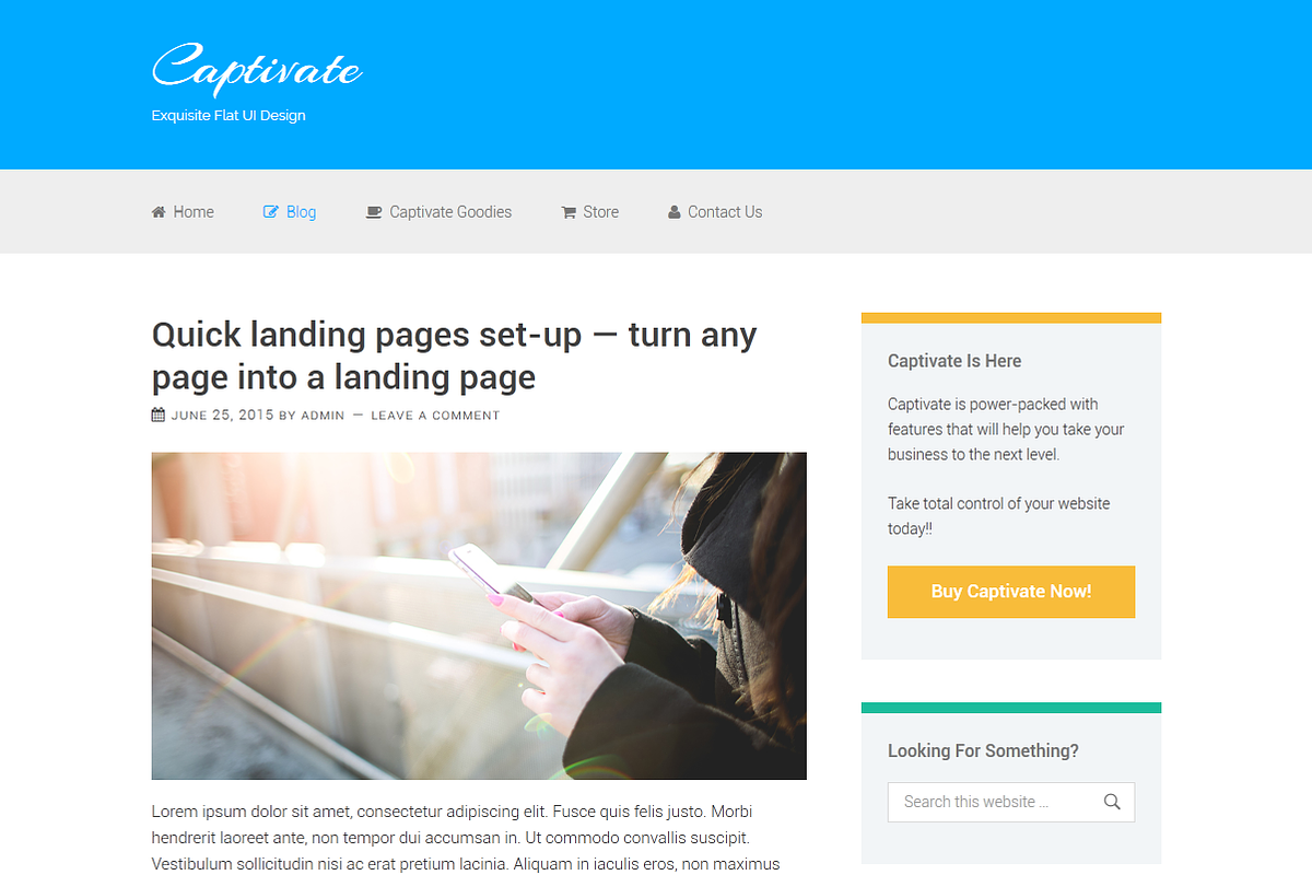 Captivate WordPress Flat UI Theme, a WordPress Template by Creatika (Photo 3 of 6)