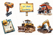 Watercolor Construction Clipart, an Illustration by OK Design (Thumbnail 2 of 5)