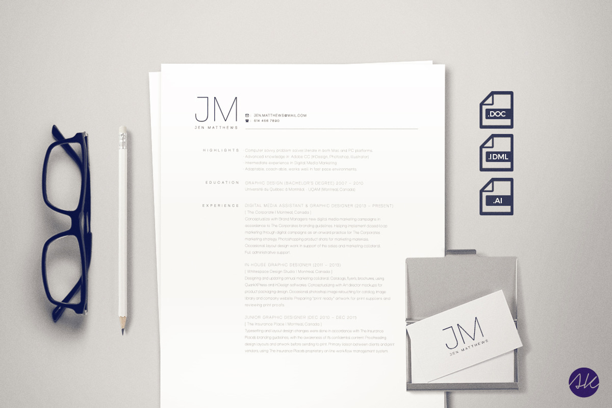 Minimalist Resume Template, a Resume Template by dreamboxsupply (Photo 1 of 4)