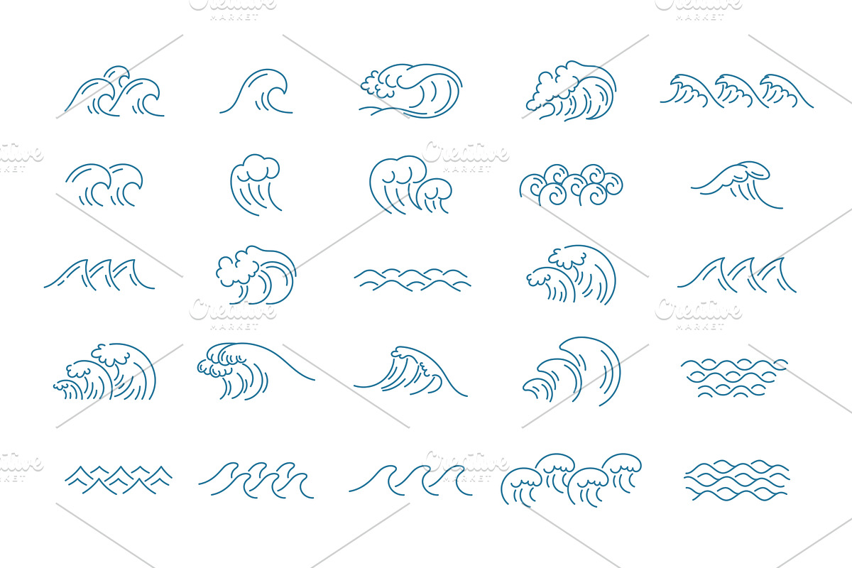 Collection of editable vector wave, an Illustration by Ilia Design