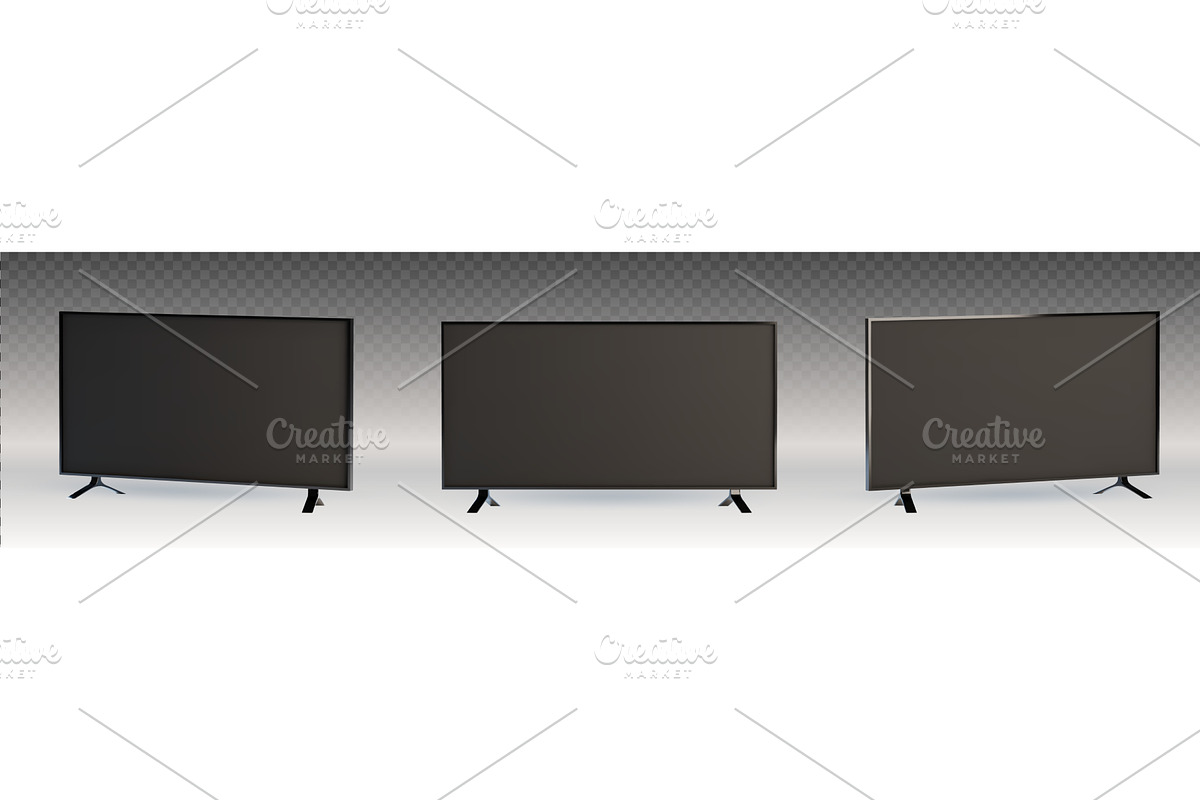 Modern flat screen TV, black frame, a Technology Illustration by art PVP - market