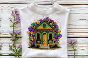 Watercolor Mardi Gras House Clipart, an Illustration by Sublimation Artist (Thumbnail 5 of 6)