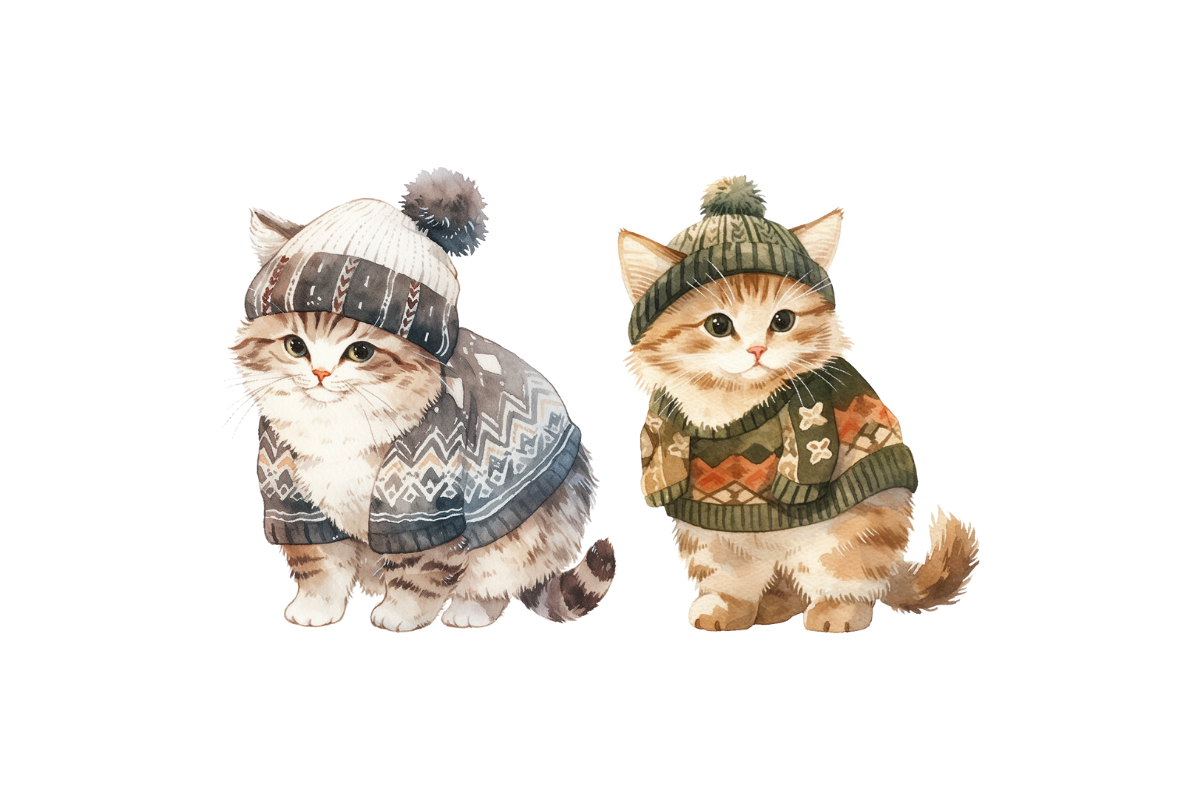Watercolor Cat Clipart, an Object Illustration by Digital Xpress (Photo 3 of 3)