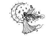 Fairy Moon Butterfly Silhouette, an Object Illustration by Gaye Art (Thumbnail 18 of 31)