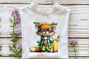 Whimsical Summer Funny Fox Clipart, an Illustration by OK Design (Thumbnail 5 of 6)