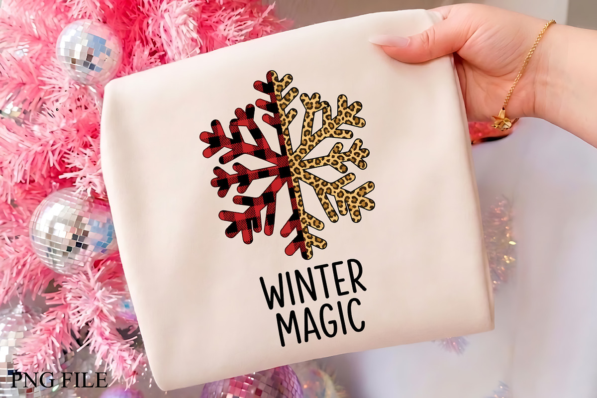 Winter Magic Plaid Leopard Snowflake, a Seasonal Illustration by CrexoraLab (Photo 1 of 4)