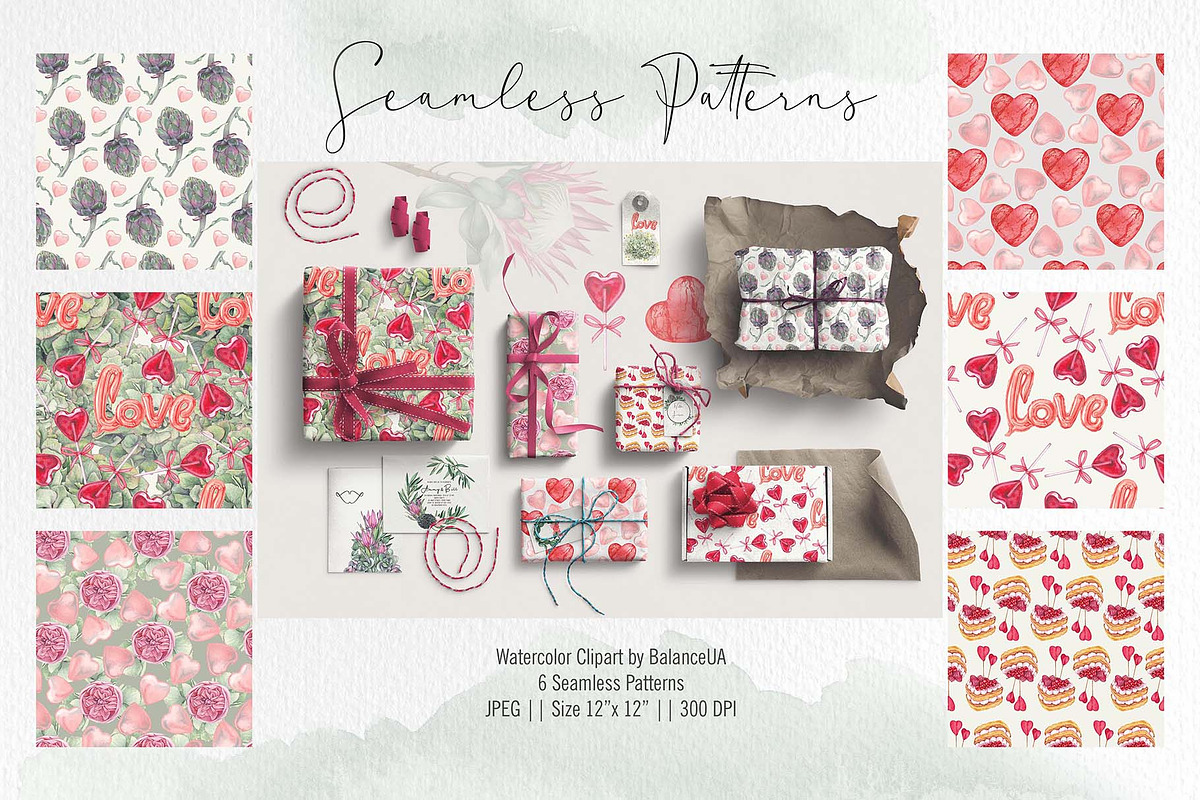 Floral Watercolor clipart, Love, a Decorative Illustration by BalanceUA (Photo 9 of 12)