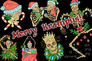 Scary Christmas Skulls, a Decorative Illustration by Samiramay (Thumbnail 1 of 5)
