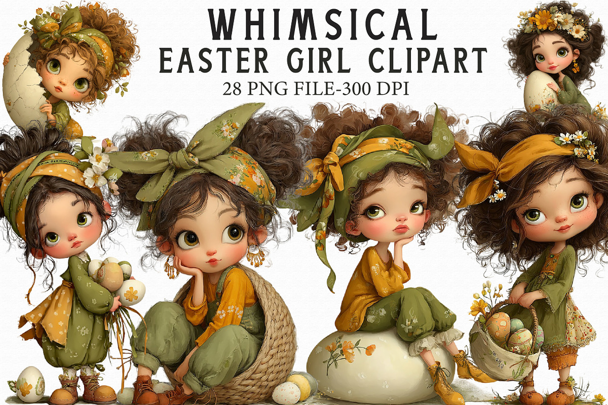 Easter Girl Clipart, an Illustration by Libby Wishes (Photo 1 of 6)