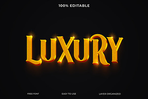 Gold Color Luxury Text Style Effect