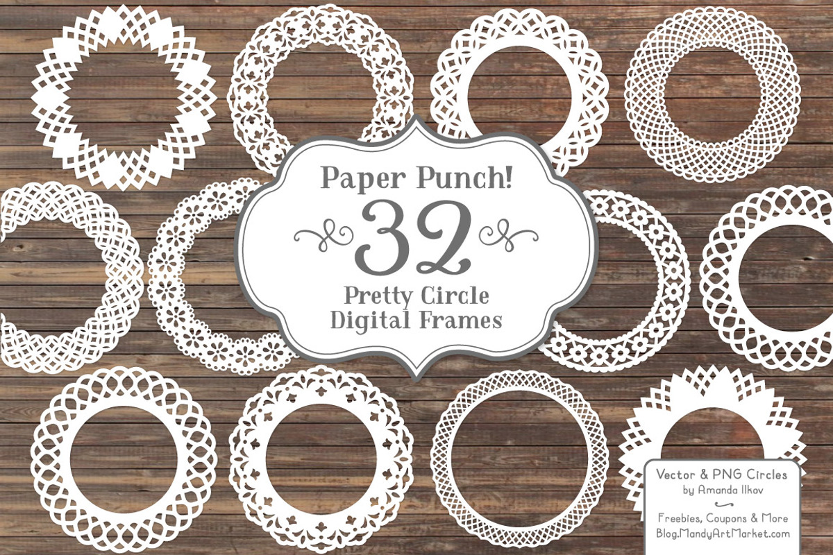 White Lace Circle Frames, an Illustration by Amanda Ilkov (Photo 1 of 4)
