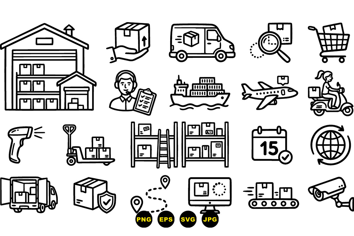 Logistics Delivery Icon Pack, an Illustration by designvectx (Photo 2 of 3)