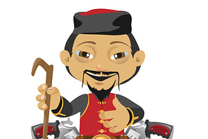 Cartoon Character Chinese Pilgrim