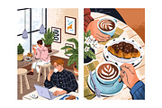People in cafe. Coffee shop posters, a Food Illustration by PaperTrident (Thumbnail 3 of 3)