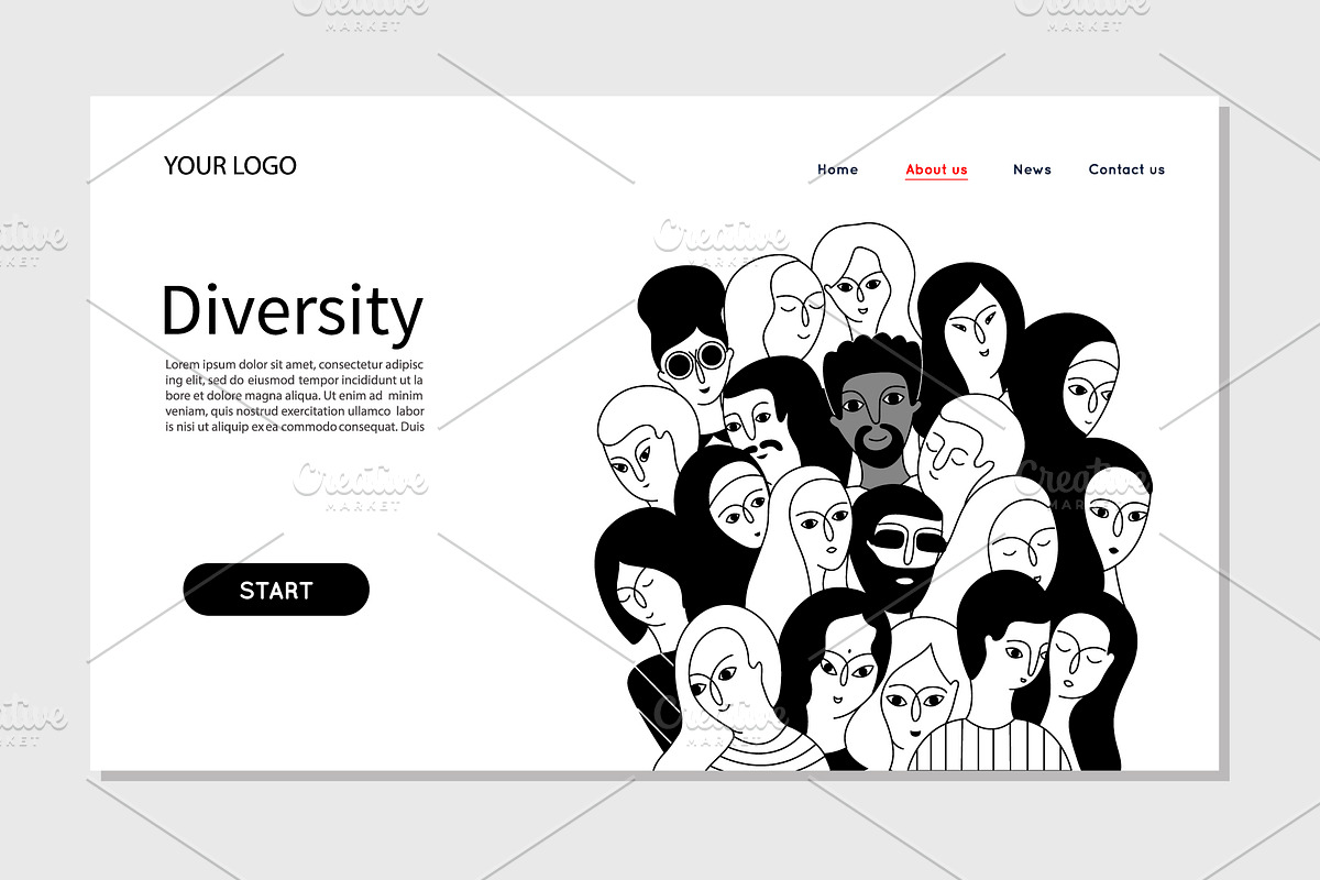 Social diversity/objects collection, an Illustration by Alona Savchuk (Photo 6 of 13)