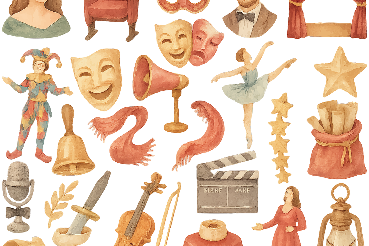 Vintage Opera Theater Icons, an Object Graphic by RT Studio (Photo 3 of 4)