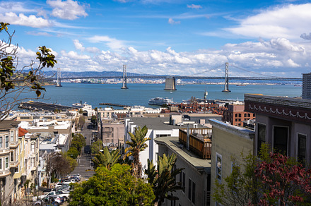 Panoramic view of San Francisco Bay and downtown skyline, USA, an Architecture Photo by GoodGoods