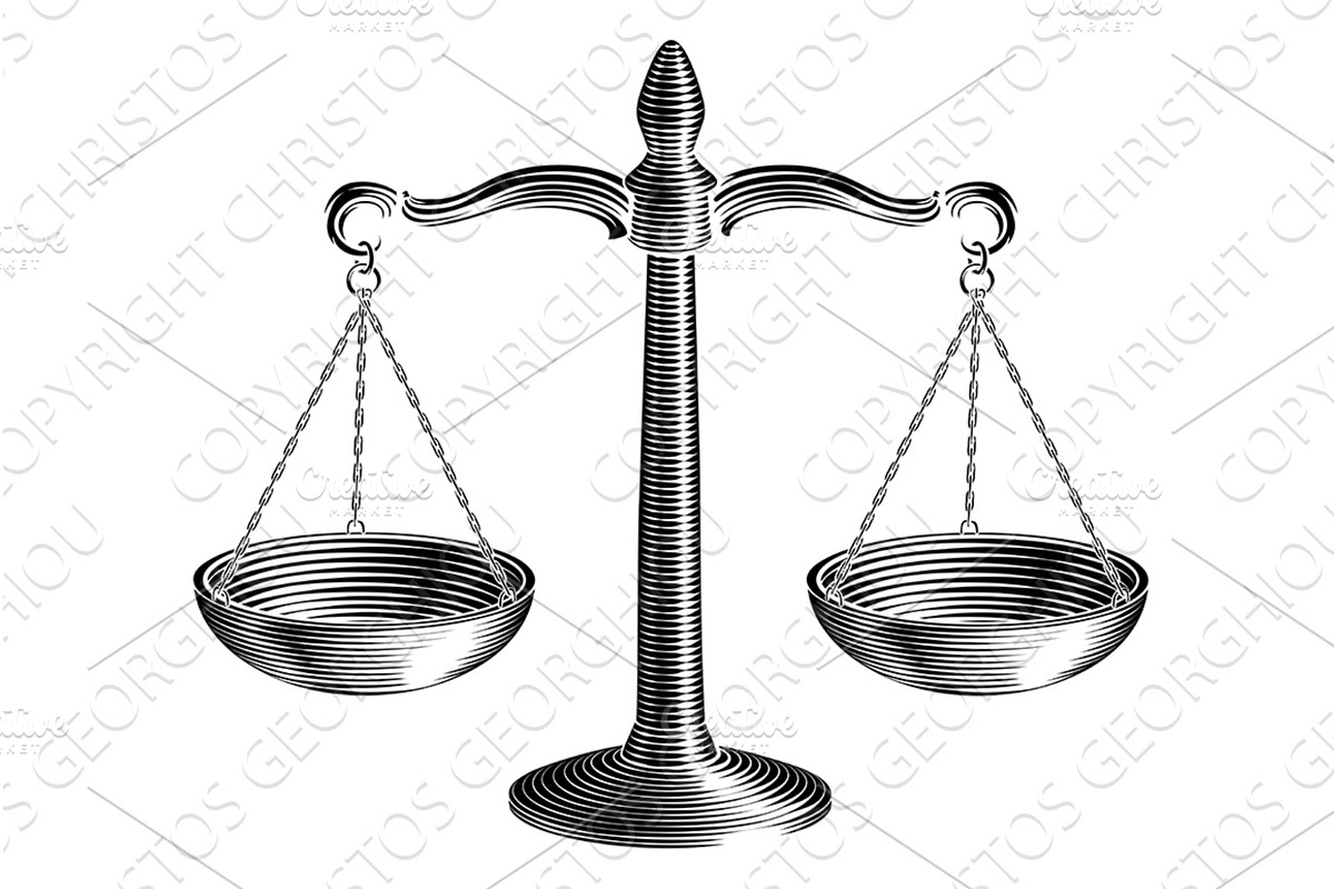 Scales Libra Zodiac Justice Law, an Object Illustration by Christos Georghiou