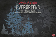 Vector Clip Art Evergreens Pack, an Illustration by Artistofdesign (Thumbnail 2 of 3)