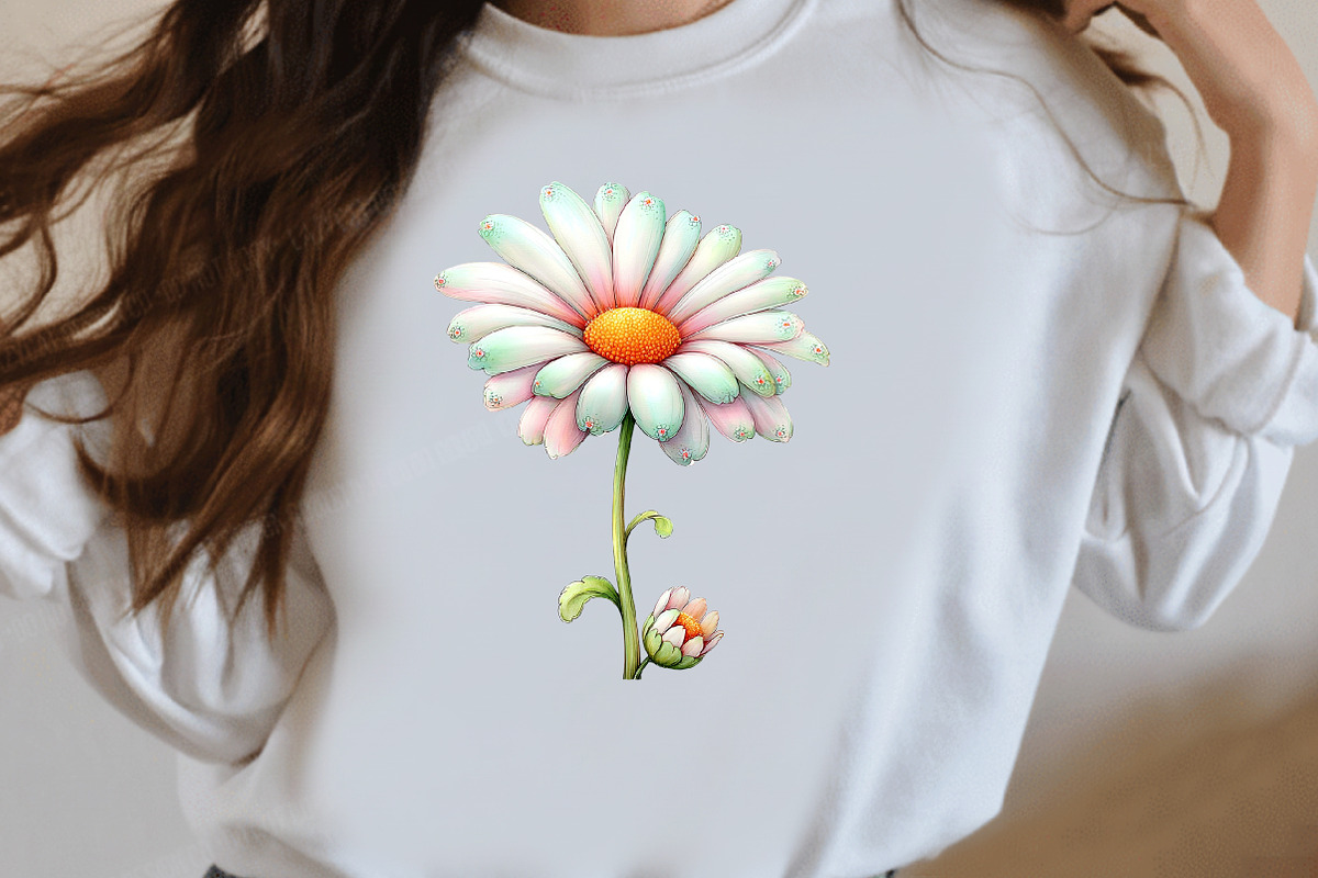 Whimsical Daisy Flower Clipart, an Illustration by Designworld (Photo 5 of 7)