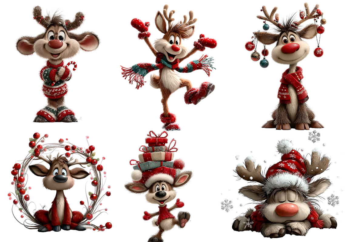 Christmas reindeer clipart, an Illustration by Designworld (Photo 2 of 4)