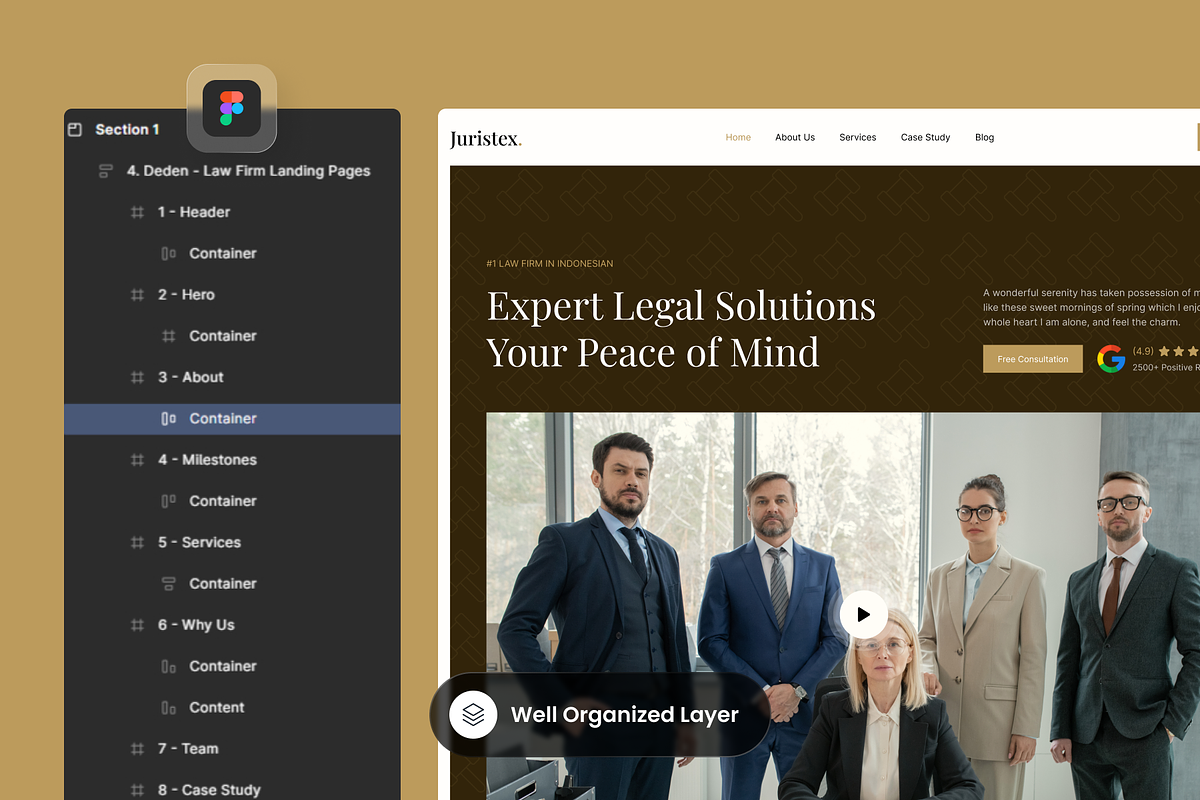 Juristex - Law Firm Landing Page, a Landing Page Template by SLAB! Design (Photo 2 of 4)