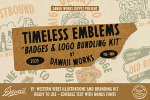 Timeless Emblems Vol.1 Western, a Branding & Logo Template by Dawaii Goods