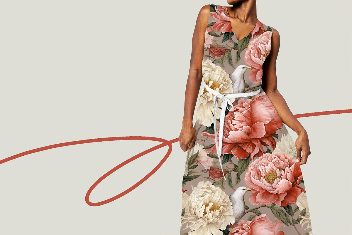 VICTORIAN PEONY Seamless Pattern, a Pattern Graphic by AYAKA Studio Co. (Photo 3 of 8)