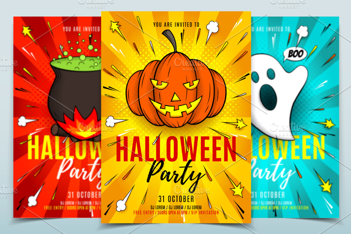 Halloween Party Flyers Templates, a Flyer Template by Andrey Yaroslavtsev (Photo 1 of 4)