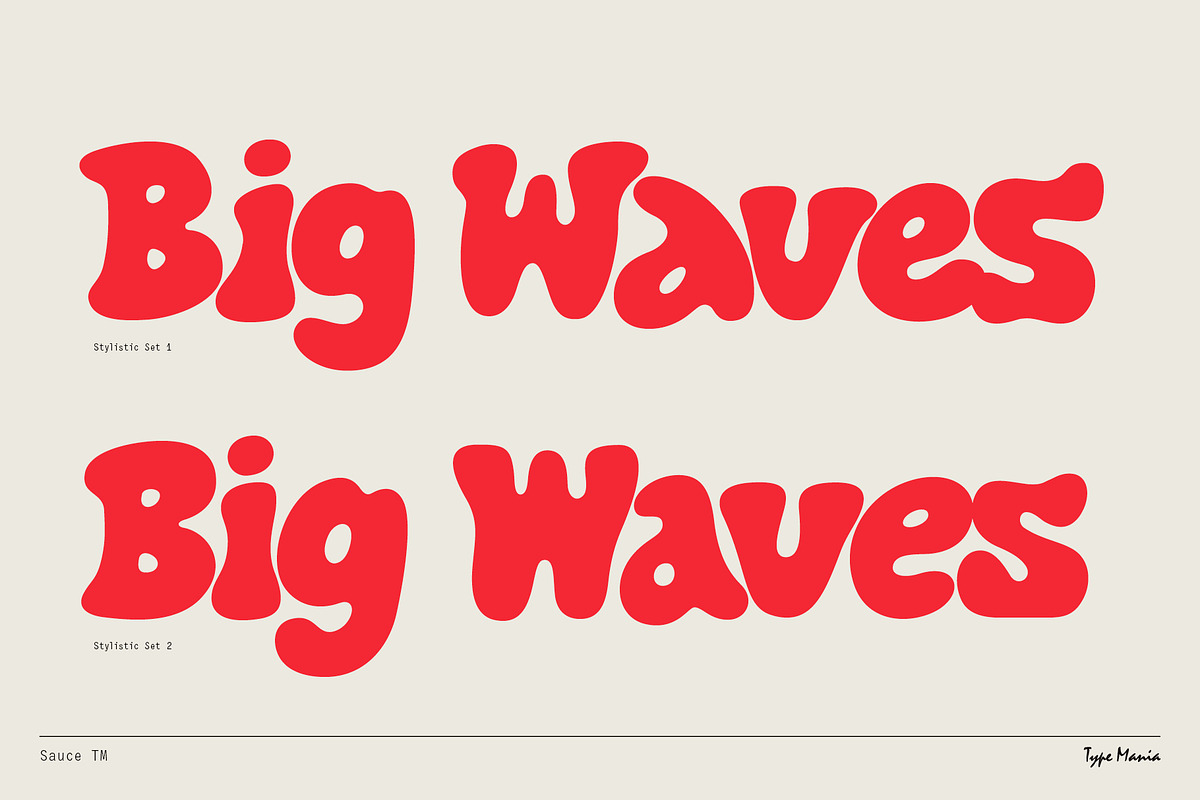 Sauce TM – Bubbly Font, a Slab Serif Font by Type Mania (Photo 5 of 11)