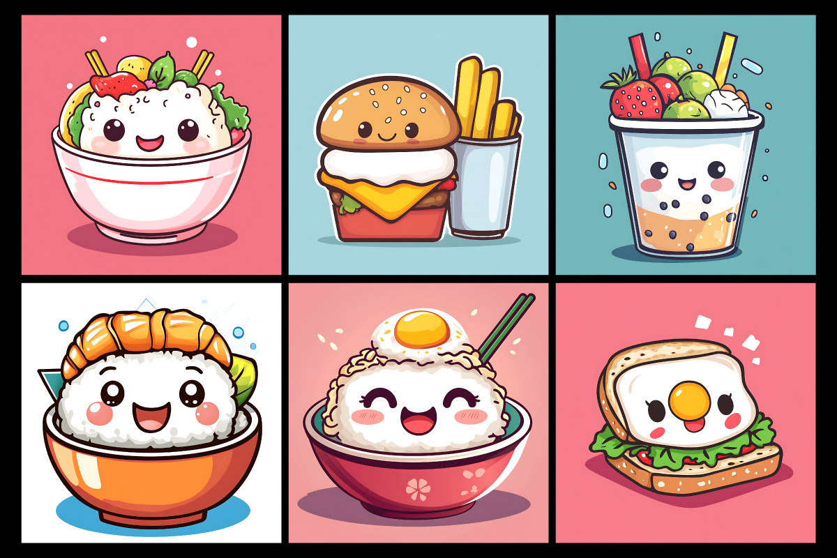 Kawaii Food Coloring Pages, a Food Illustration by protabsorkar11 (Photo 6 of 7)