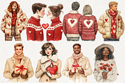 Happy Valentine's Day Clipart, an Illustration by NadiaTheronArt (Thumbnail 4 of 5)