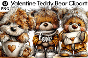 Valentine Teddy Bear Clipart, an Illustration by Daily.Designs (Thumbnail 1 of 8)